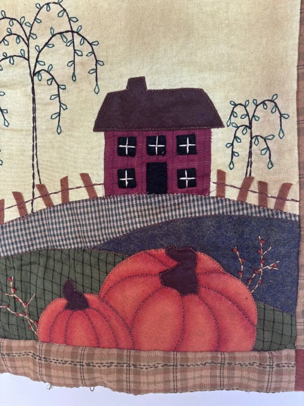Rustic Harvest Home Fall Wall Hanging Tapestry Pumpkin Farmhouse Cottagecore